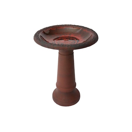 Algreen 20 x 25 in. Birdbath, Red Marble 41550